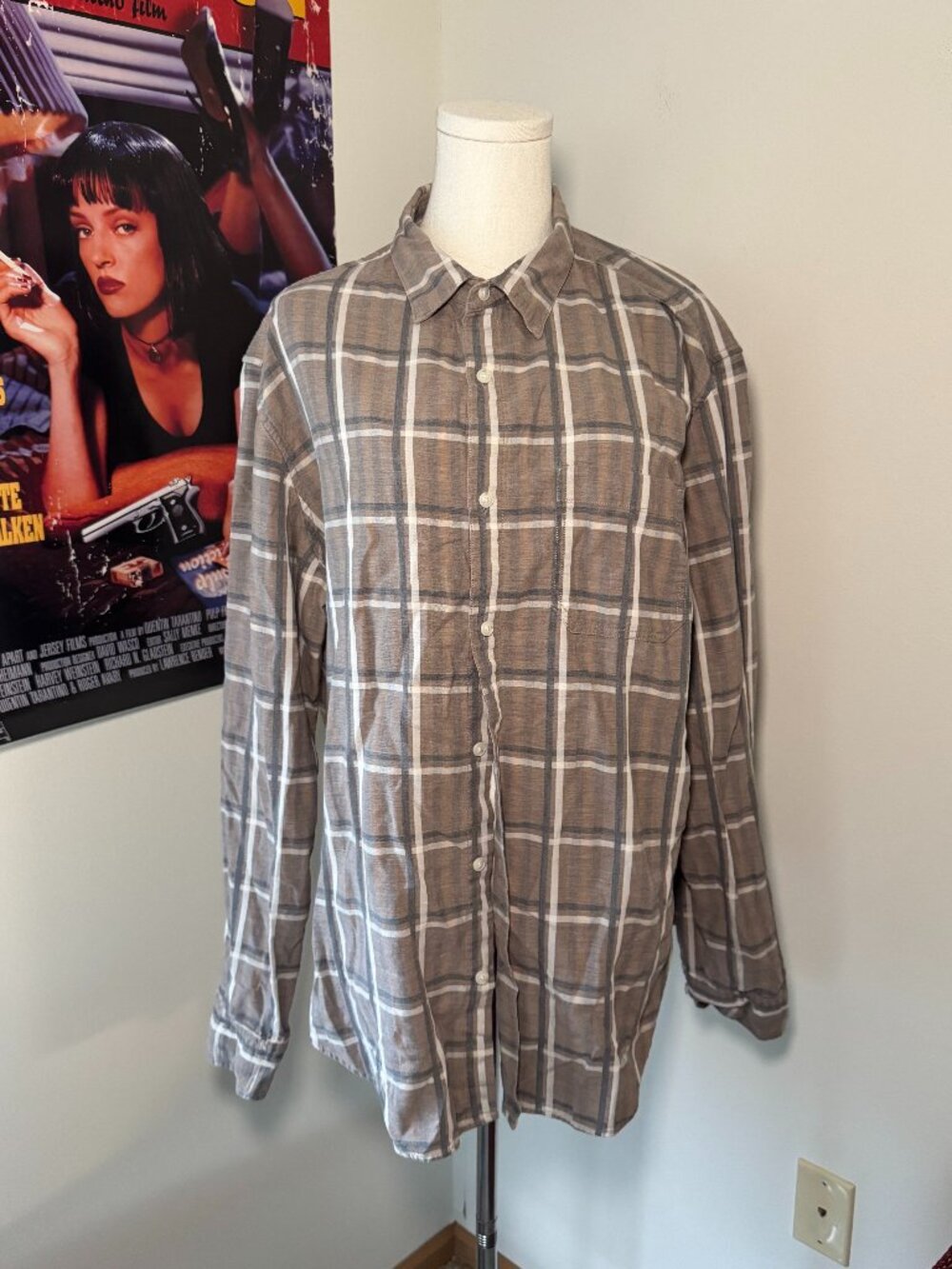Banana Republic Luxe Flannel Camden Fit Brown Long Sleeve Button Down Shirt